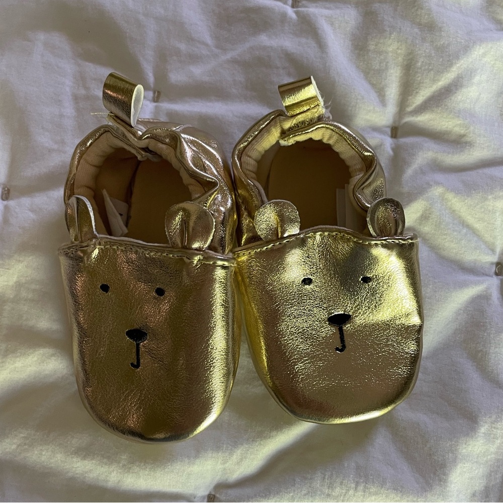 Baby Gap gold crib shoes